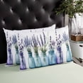 thumbnail image 4 of Spring Lavender Flower Throw Pillow Cover 16 x 24 Inch Decorative Pillow Cover Botanical Watercolor Floral Leaf Vase Lumbar Pillowcase Seasonal Rectangle Cushion Case for Couch Sofa Bed Living Room, 4 of 7
