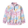 thumbnail image 5 of FUIALDOLG Colorful Cartoon Axolotls Hoodies Kids Half Zip Sweatshirts Casual Loose Fit Long Sleeve Hoodie Sweatshirt Casual Tops for Teenager Girl，9-10Years, 5 of 8