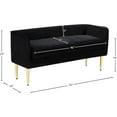 thumbnail image 3 of Meridian Furniture Audrey Black Velvet Bench, 3 of 6