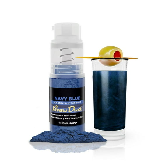 Brew Dust - Navy Blue Edible Drink Powder - Silky Swirl, Beverage Safe, 4g Spray Pump