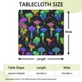 thumbnail image 2 of Colorful Mushroom Star Black Pattern Square Fitted Tablecloth with Elastic Edge,Square Table Cover,Washable Elastic Table Cover for Home Kitchen Party Decor 34"x34", 2 of 6