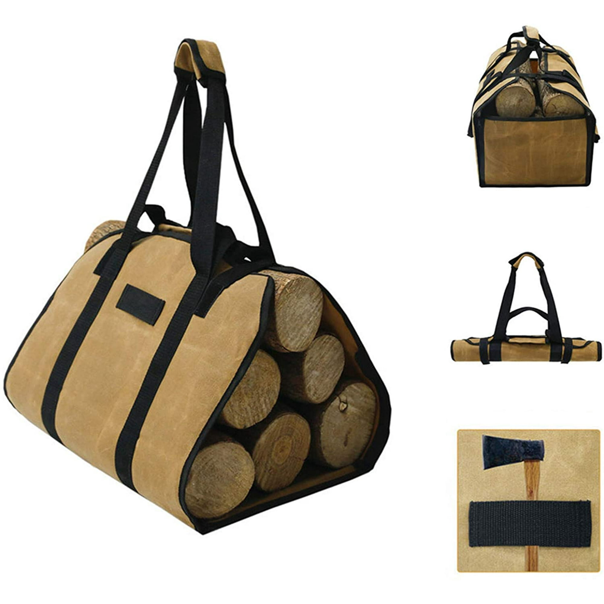 Heavy Duty Waxed Canvas Firewood Log Carrying Sling Carrier Large Tote Bag Wood Hay Hauling Storage Walmart