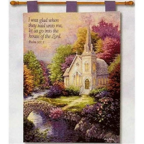 Manual Woodworkers & Weavers  26 x 36 in. Church in the Country Tapestry