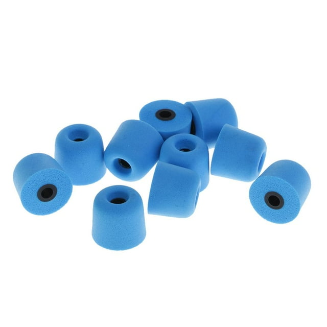Milaget 5 Pairs 3.0mm Memory Foam Tips Eartips For Earbuds Earphones Blue