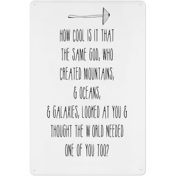 Inspirational Quote Metal Tin Sign 8x12 Inch Religious Wall Decor for Home Office Bedroom Church