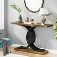 thumbnail image 1 of Tribesigns 39.4" Console Table, Modern Entryway Hallway Table with Gold Metal Legs, Rustic Brown, 1 of 5