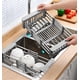 thumbnail image 2 of Escurridor de platos ajustable, fregadero de acero inoxidable, escurridor de platos, escurridor de frutas y verduras, vajilla de cocina, escurridor, estante de almacenamiento, 2 of 5