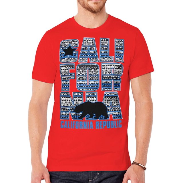 Camiseta Tribal Tribal Blue Tribal Men's California - Rojo - Medium Gravity Trading Camiseta de manga corta
