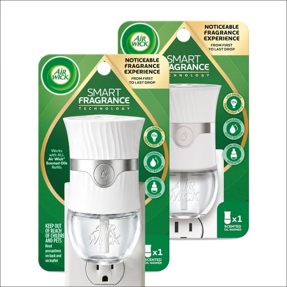 Air Wick Advanced Plug-in Scented Oil Warmer, Aroma Diffuser Device, White, 2 Count