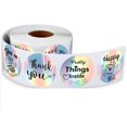 thumbnail image 1 of SOOSI 500 Pieces 25mm Thank You For My Little Business Stickers Paper Thank You Label Sticker Rainbow Silver Roll Adhesive Labels, 1 of 8