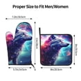 thumbnail image 3 of Bingfone Starry Multicolored Wolf Print Oven Mitts Pot Holders Set 2 PCS for Kitchen for Cooking Grilling Baking BBQ Pot Holders Cook Essentials, 3 of 7