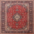 thumbnail image 1 of Ahgly Company Machine Washable Indoor Square Traditional Saffron Red Area Rugs, 3' Square, 1 of 7