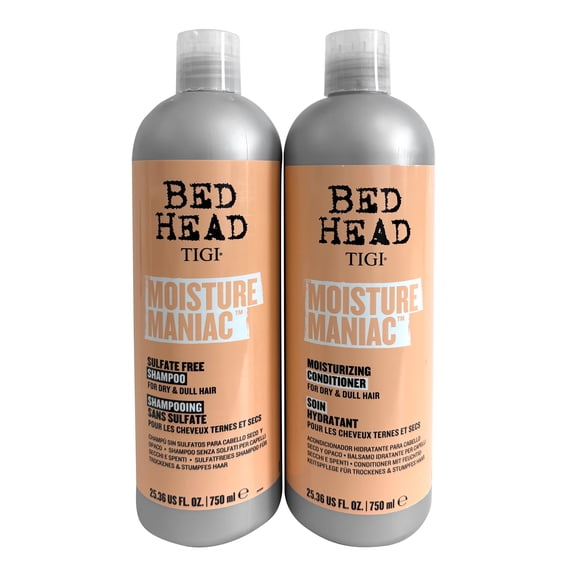 Bed Head By Tigi Shampoo And Conditioner For Dry Hair Moisture Maniac Sulfate-Free Shampoo & Moisturizing Conditioner With Argan Oil 25.36 Fl Oz 2 Count