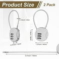 thumbnail image 3 of Uxcell 2-Pack Combination Padlock, Zinc Alloy 3 Digit Password Round Shaped Cable Luggage Combo Lock Outdoor Keyless Lock [Silver], 3 of 7