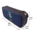 thumbnail image 3 of Picia Dinosau Space Explorer Pattern Large Capacity PU Leather Pencil Case Organizer Pen Marker Holder Double Zipper Storage Bag Big Pencil Pouch for College Office, 3 of 6