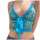 thumbnail image 1 of Gibobby Moda mujer Sexy estampado encaje camisola sin mangas chaleco blusa Tops(Azul,CH), 1 of 5