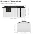thumbnail image 5 of 10x12 FT Outdoor Storage Shed, Metal Garden Tool Shed with Vents, Window and Bulit-in Hooks, Waterproof  Organization for Home/Backyard/Garden Tools/Lawn Storage, White+Black, 5 of 6