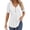 White, variant on MOYIKO Blouses for Women Pleated Button Puff Short Sleeve Shirts Dressy Casual V Neck Tunic Tops Summer Shirts