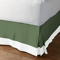 thumbnail image 2 of Luxury 1 Piece Split Corner Two Tone Tailored Bed Skirt, Twin XL Size 15 Inch Deep Pocket, 100% Egyptian Cotton, 800 Thread Count, Solid White/Moss Color., 2 of 3