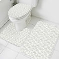 thumbnail image 3 of Sage Green Botanical Bath Mat 3 Piece Bathroom Rug Set, Plant Flower Floral Tree Branch Non Slip Bath Rug Contour Mat and Toilet Lid Cover, Absorbent Shower Mats Soft Bath Rugs and Mats Sets, 3 of 8