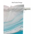 thumbnail image 5 of Blue Waves Abstract Kitchen Valances for Windows Farmhouse Linen Window Valance Curtain for Living Room Window Treatment Modern Water Ripple Striped Valance Rod Pocket Topper Drape, 42 x 18 Inch, 5 of 6