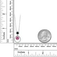 thumbnail image 3 of Gem Stone King 925 Sterling Silver Pink Moissanite and Black Onyx Pendant Necklace for Women (1.62 Cttw, Gemstone, Round 6MM and 4MM), 3 of 3