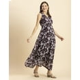 thumbnail image 3 of Moomaya Womens Printed Sleeveless Maxi Dress, V-Neck Party wear, Flared Resort Dress, 3 of 8