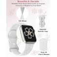 thumbnail image 3 of Wearlizer Floral Embossed Band Compatible with Apple Watch Band 38mm 40mm 41mm 42mm 44mm 45mm 49mm Women, Cute Cherry Blossoms Sport Replacement Strap for iWatch Series 9 8 7 6 5 4 3 2 1 SE Ultra 1 2, 3 of 7