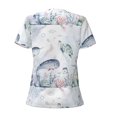 thumbnail image 4 of Naloa Sea Animals Print T-Shirts Short Sleeve V Neck Tees for Women Fashion Tops Trendy Lightweight Soft Casual Summer Outfits Clothes, 4 of 5