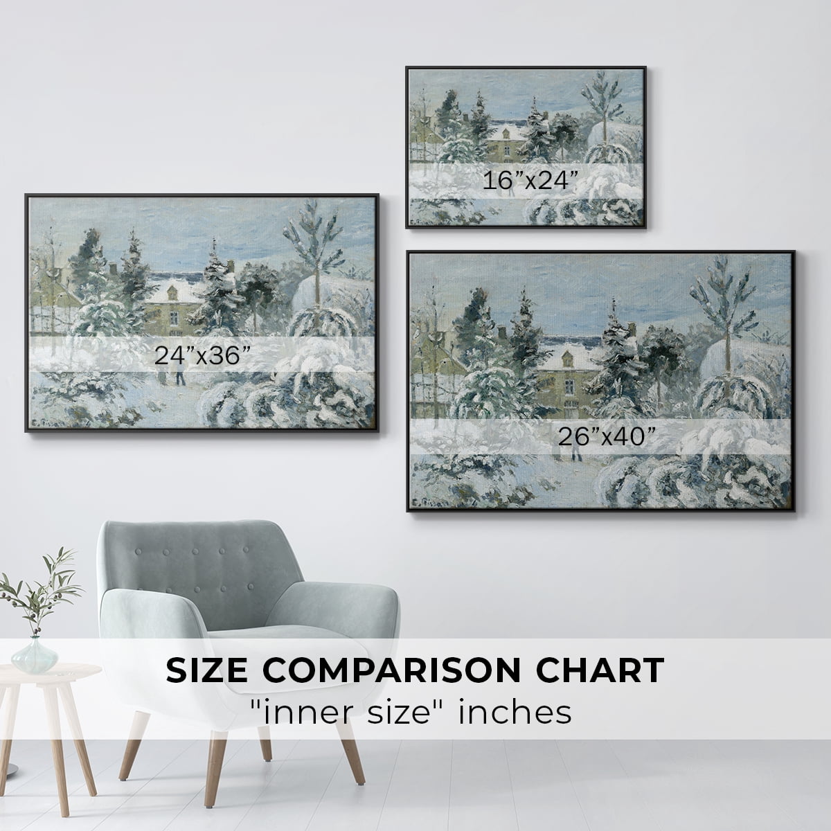 Vintage Landscape-CCXC By Wexford Home Framed in Black Wood Gallery Wrapped Canvas 17 in. x 25 in.