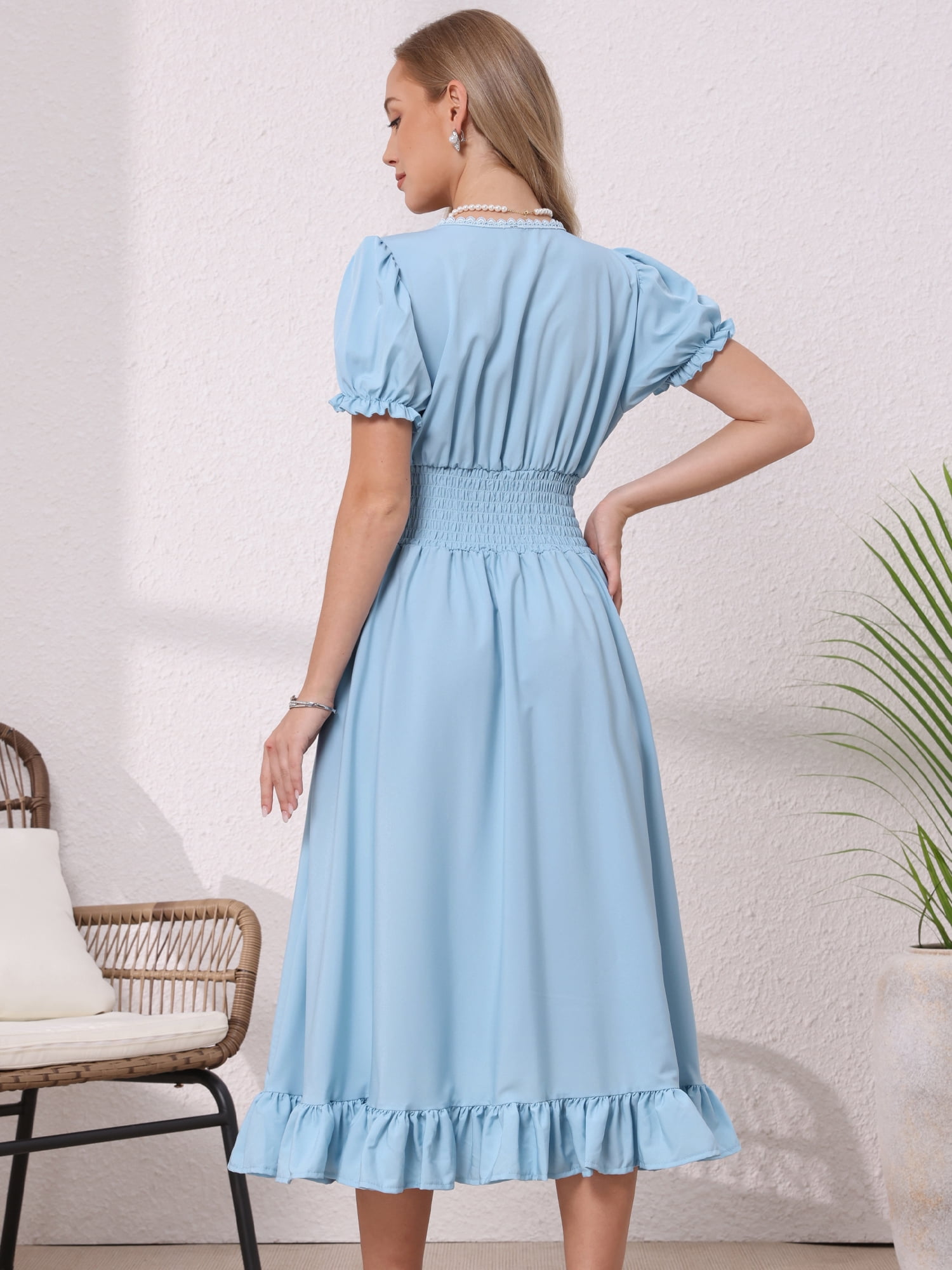 DARING DIVA Women's Gothic Pirate Costume High Low Vintage Dress M Light Blue