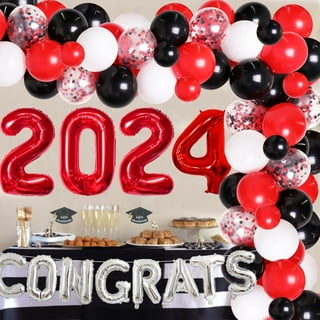  Red Graduation Decorations Class of 2024 Red and Black  Graduation Decorations 2024 Graduation Party Supplies Graduation Plates and  Napkins 2024 College Graduation Party Decorations : Home & Kitchen