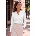 thumbnail image 3 of Zeagoo Silk Long Sleeve Tops for Women Button-up Shirts Dressy Bussines Work Blouses, 3 of 6