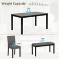 thumbnail image 5 of PORKISS Dining Table Set for 6, Farmhouse Dining Table Set with 4 Upholstered Chairs and Bench, Wood Rectangular Counter Dining Set of 6 People for Kitchen, Dining Room, Gray, 5 of 12