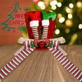 thumbnail image 6 of Elf Leg Christmas Tree Topper,Red Tree Topper with Elf Legs and Bow Ribbons,Red Sequins Xmas Tree Top Hat,Christmas Tree Decorations,Xmas Tabletop Ornaments,Red Velvet Top Hat 9.4inch, 6 of 8