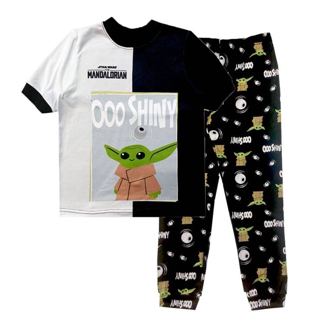 Pijama Movis Talla 8 Manga Corta Estampado Baby Yoda Negro
