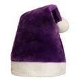 thumbnail image 2 of sunsanly Santa Hat with White Plush Ball Christmas Holiday Hat Costume Soft Velvet Xmas Hat for Christmas Parties Family Gatherings, 2 of 8