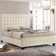 thumbnail image 2 of Platform Bed Frame, Tufted, Queen Size, Ivory White, Fabric, Bedroom, Modern Contemporary HB34999, 2 of 7
