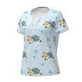 thumbnail image 2 of Naloa Cartoon Turtle Print T-Shirts Short Sleeve V Neck Tees for Women Fashion Tops Trendy Lightweight Soft Casual Summer Outfits Clothes, 2 of 5