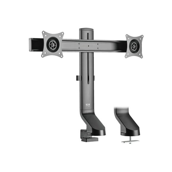 Eaton Tripp Lite Series Dual-Display Monitor Arm with Desk Clamp and Grommet - Height Adjustable, 17" to 27" Monitors - Mounting kit - for 2 LCD displays - steel - black - screen size: 17"-27" - clamp mountable, grommet, desk-mountable