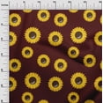 thumbnail image 3 of oneOone Polyester Spandex Chocolate Brown Fabric Floral Sunflower Silhouette Diy Clothing Quilting Fabric Print Fabric By Yard 56 Inch Wide, 3 of 4