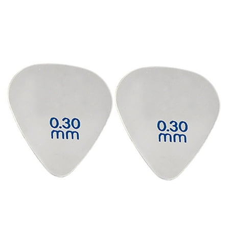 2 Pcs 0.3mm Extra Light Metal Guitar Pick for Electric Guitar Silver
