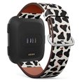 thumbnail image 2 of Compatible con Fitbit Versa/Versa 2/Versa LITE - Pulsera de Correa de Cuero para Reloj con Alfileres de Liberación Rápido (Manchas Dálmatas de Vaca), 2 of 2