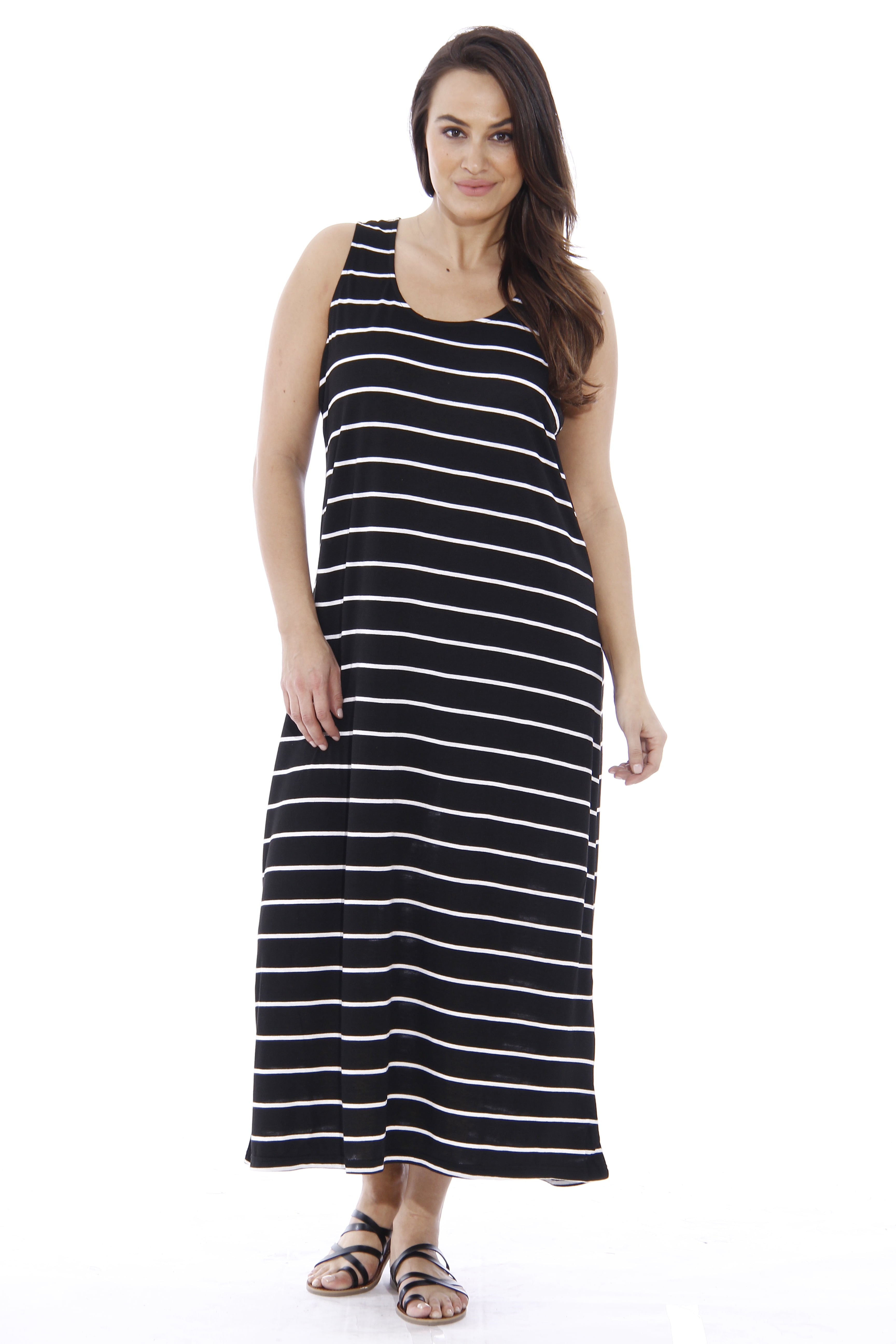 Just Love - Plus Size Summer Dresses / Maxi Dress (Black / White, 1X ...