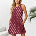 thumbnail image 3 of Lenpel Womens Summer Dresses Casual Crew Neck Sleeveless Tank Mini Dresses with Pockets Loose Soft Sundresses for Beach Vacation, 3 of 5