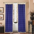 thumbnail image 2 of Blue and Cream Tab Top Cotton Curtains/Drape/Panel 42X101 inches Pair, 2 of 4