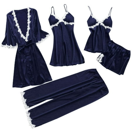 

Women Lace Lingerie Nightwear Underwear Babydoll Sleepwear Dress 5PC Suit christmas pajamas for family