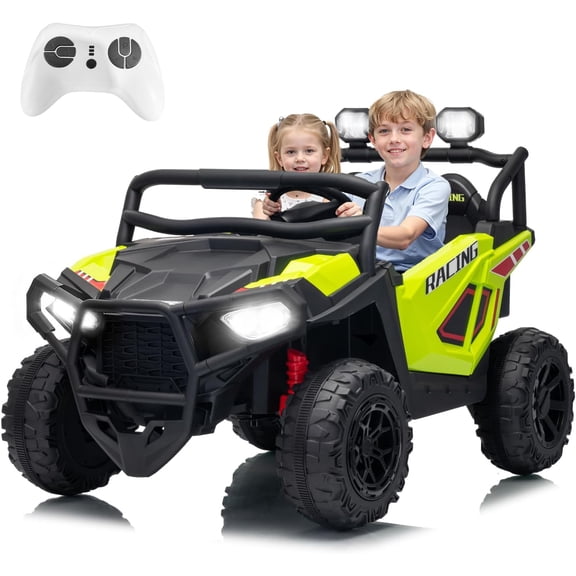 24V 2-Seater Electric UTV Ride-On Truck, 4-Wheel Suspension, Parent Remote Control, Soft Start, 3 Speeds up to 6 MPH, LED Lights & Bluetooth