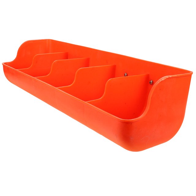 Minkissy 1 Set Orange Plastic Small Animal Feeders for Pigs with Wall-mounted and Multi-slots Features