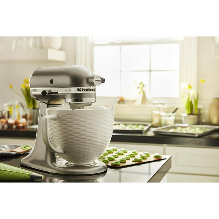  KitchenAid 5-Quart Stand Mixer Glass Bowl Matte White: Home &  Kitchen